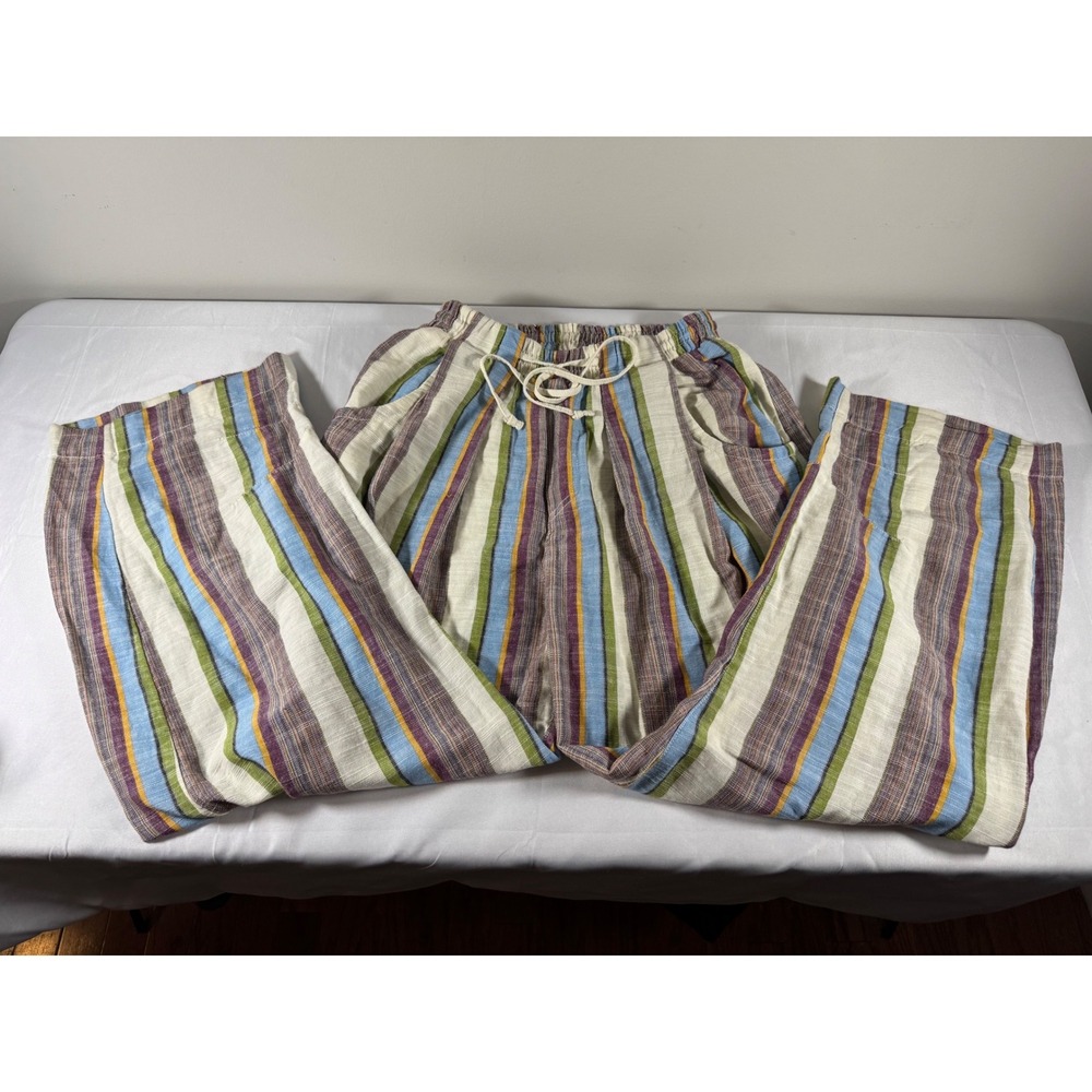 Anthropologie Moth Striped Open Front Cardigan Multi Color Longline Sweater XL